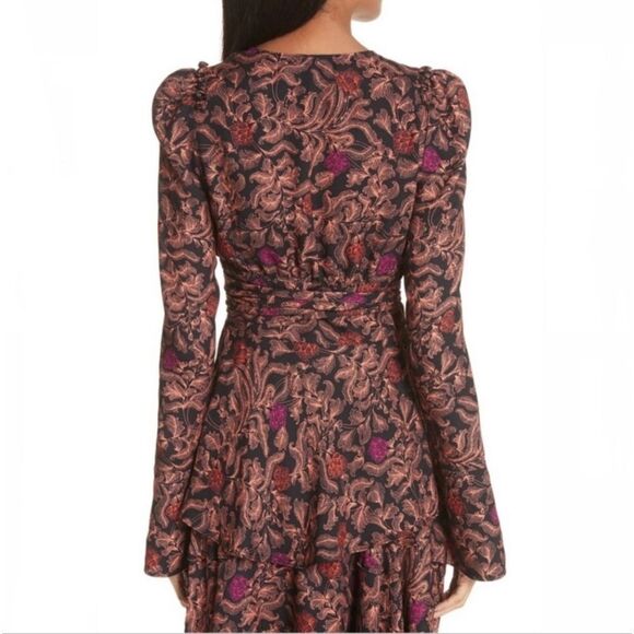 PROENZA SCHOULER PAISLEY PRINT GEORGETTE WRAP TOP - Picture 6 of 13